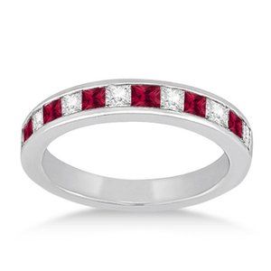 💞  Attractive 925 Silver Plated Red Cubic Zirconia Couple Ring, FB16FA1083